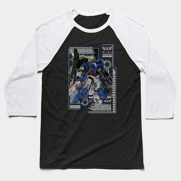 GN-001 Gundam Exia Baseball T-Shirt by gblackid